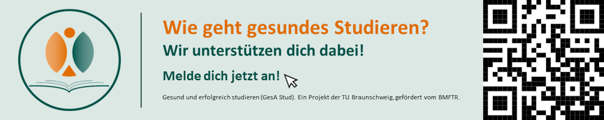 Banner im Langformat mit QR-Code